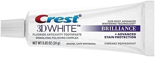 Crest 3D White Brilliance Toothpaste Travel Size 0.85oz 12 Pack Peppermint