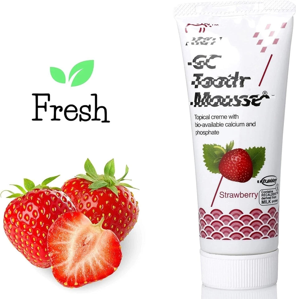 Toothpaste Tooth Mousse Strawberry Flavour Tooth Paste GC, 40g/35ml Made in USA